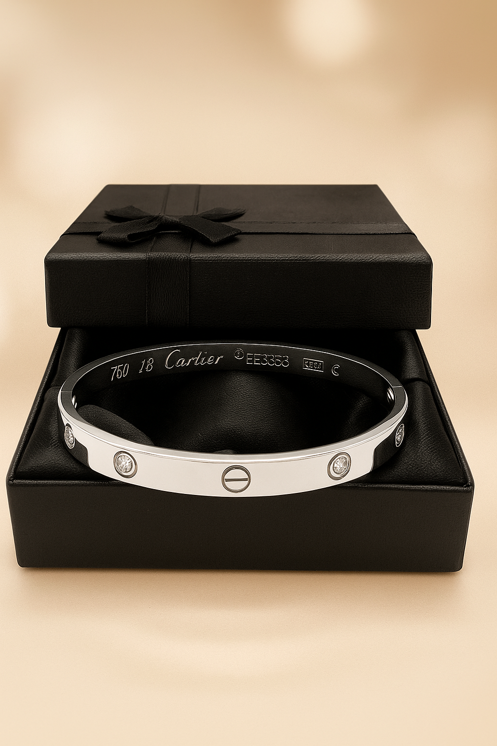 Elegant Stainless Steel & Gold Plated Diamond-Studded Bracelet for Women